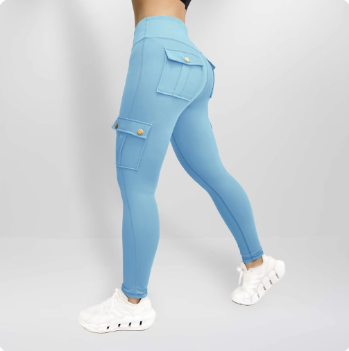 High Elastic Fitness Pants with Pockets