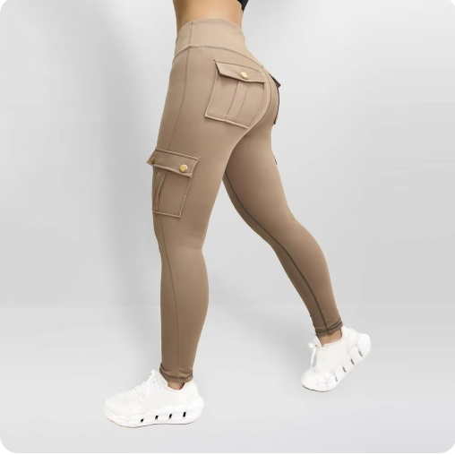 High Elastic Fitness Pants with Pockets