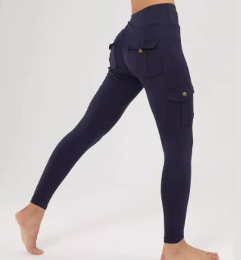 High Elastic Fitness Pants with Pockets